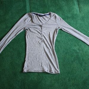Ribbed Grey Long Sleeve Top